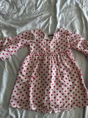 Pink Polka Dot Girls Dress